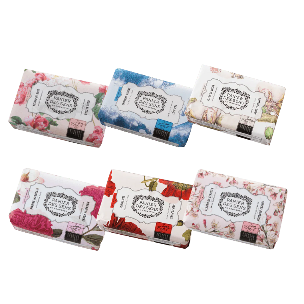 6 x Savons solides parfumés enrichis en huile de karité
