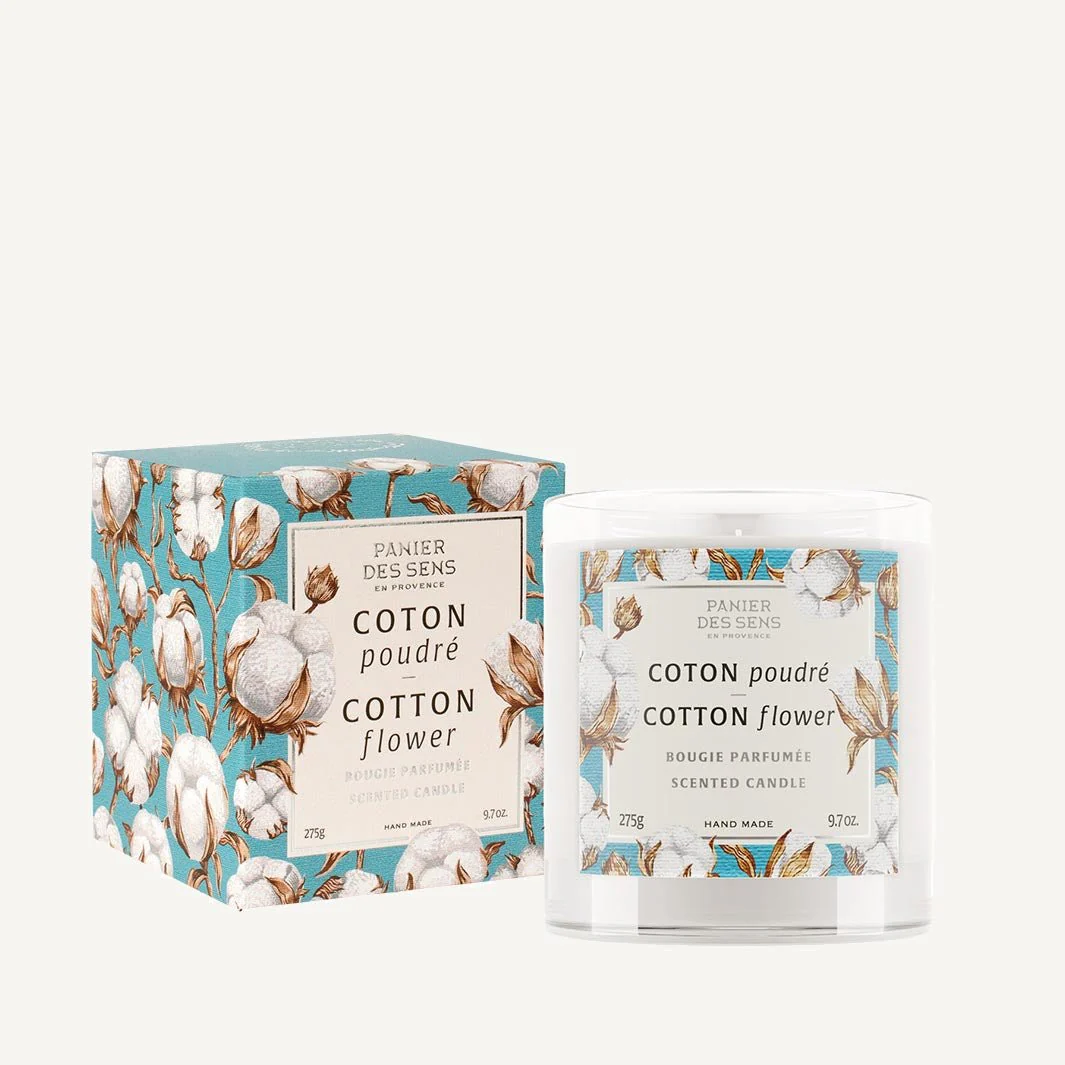 Bougie parfumée cire végétale - Parfum Coton Poudré 275g