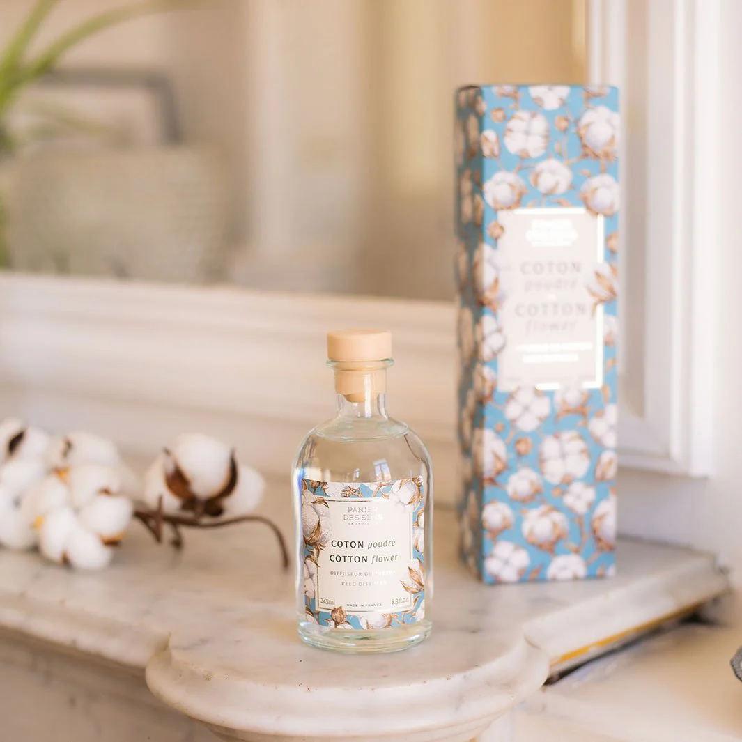 Diffuseur de parfum d'ambiance Coton Poudré + recharge diffuseur + rotins - Image 2